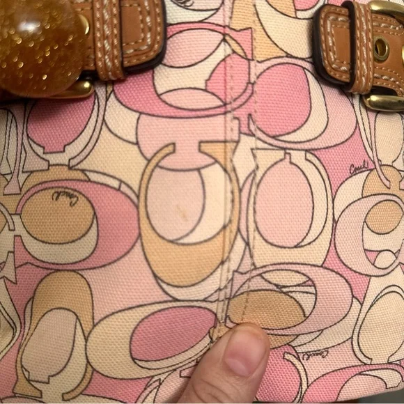 Y2k Coach Pink and Tan Crossbody Bag - Picture 4 of 8
